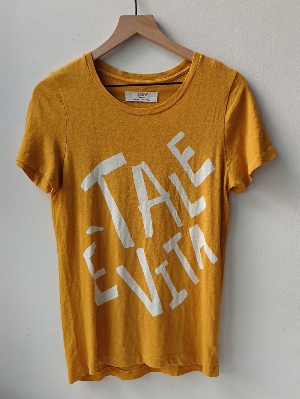 J. Crew Graphic T Shirt Gold Women's Large